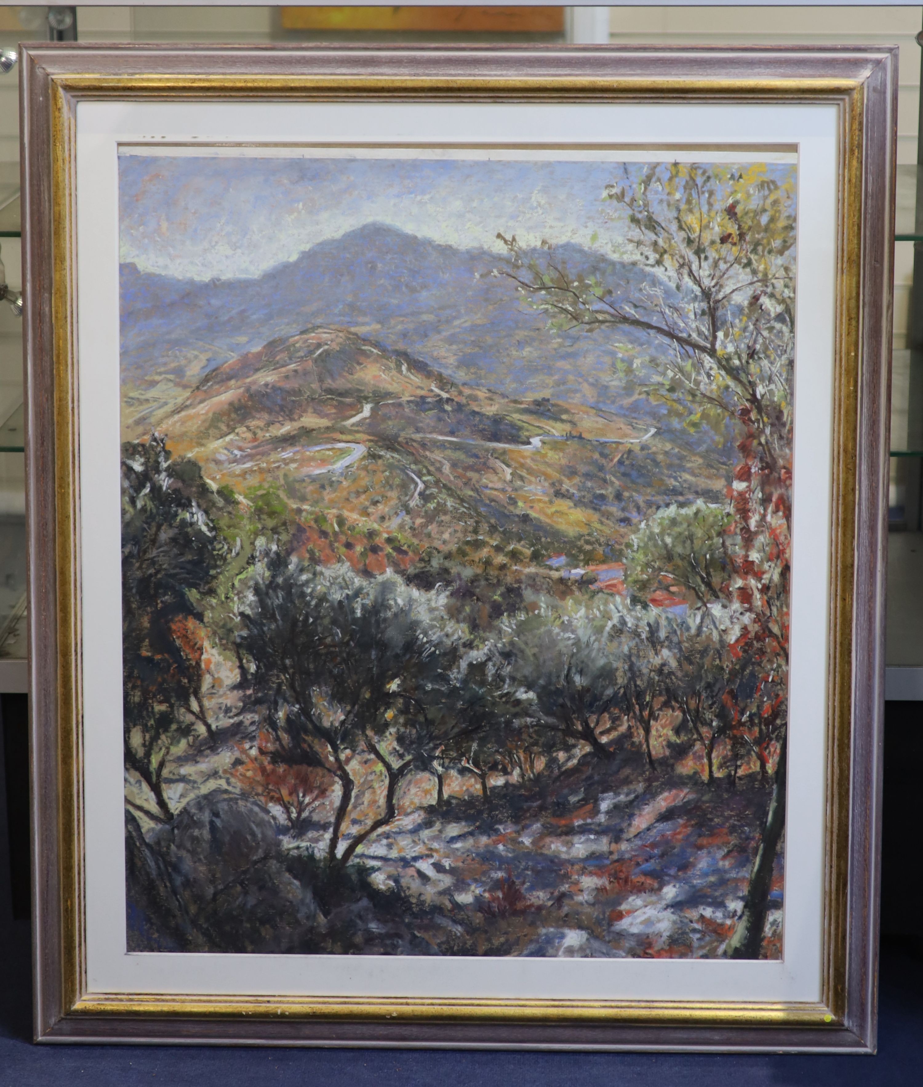 Patrick Cullen (Contemporary), Scorched Earth Mountains of Andalusia, mixed media, 90 x 74cm.